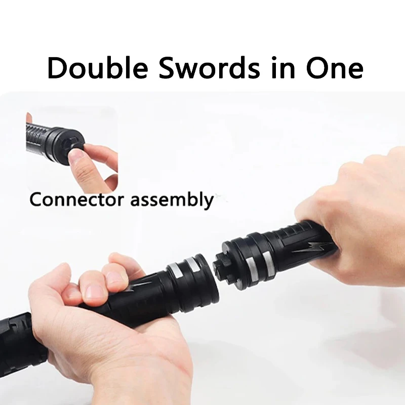Espada láser doble roja y azul, sable de luz para niños, transformación Rave, arma de Cosplay, juguete para regalo intermitente genial