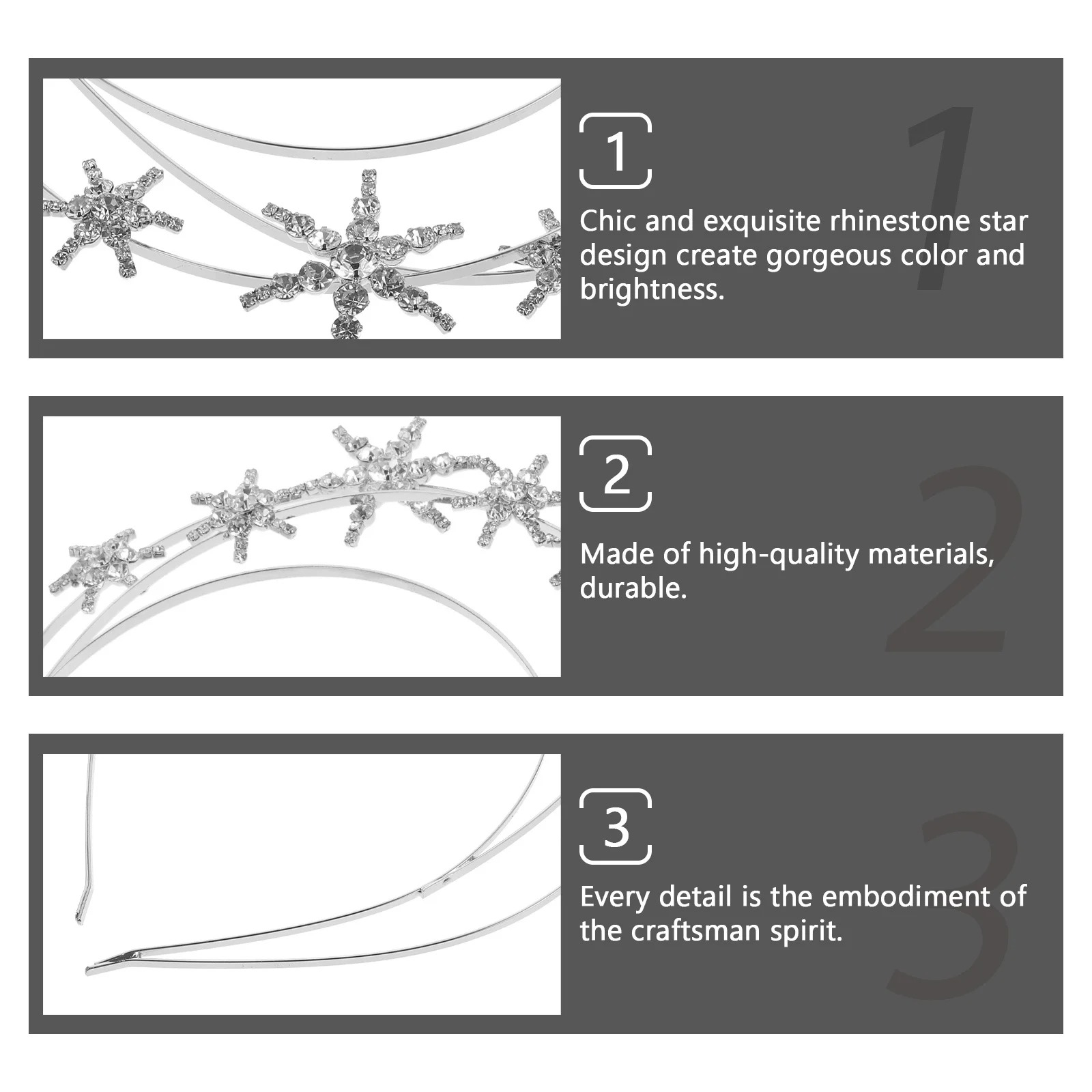 

1Pcs Rhinestone Crystal Star Headband Elegant Bridal Hair Accessories Party Hair Jewelry Women Girls Headdress