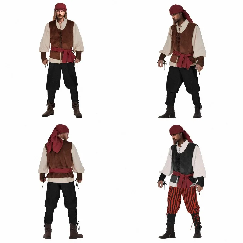 men's-renaissance-pirate-cosplay-costume-medieval-vintage-knight-shirt-ankle-strap-pants-belt-accessories-masquerade-stage-set