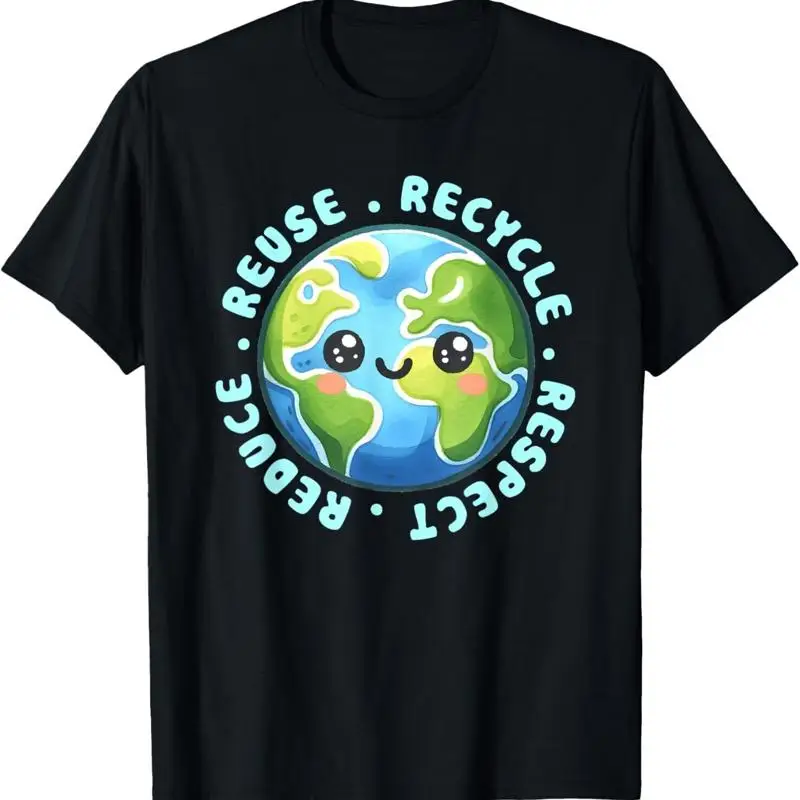 Earth Day T Shirt Reduce Reuse Recycle and Respect Women Fashion Casual Aesthetic Clothes Summer Short Sleeves Vintage Tops