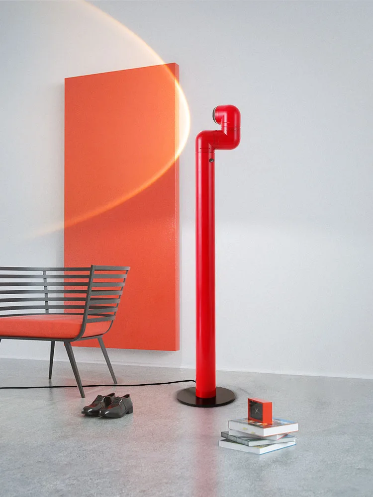 Imagem -03 - Standing Lamp For Living Room And Bedroom Spanish Space Age Designer Replica Red And White Water Pipe