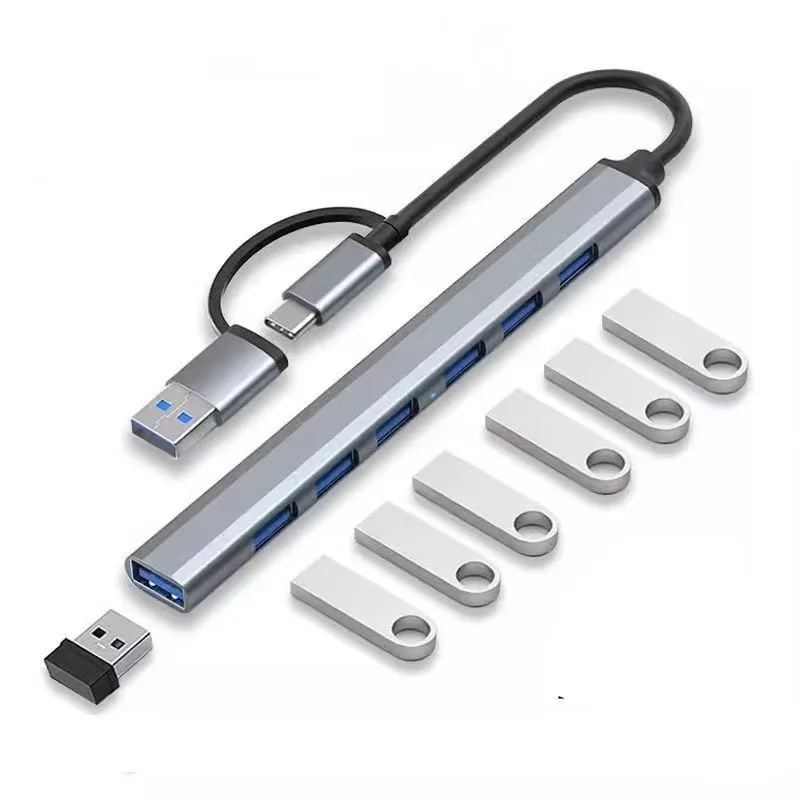 USB HUB Type C USB3 0 Splitter 7 Port USB3.0/2.0 Hub With USB-C PD High Speed Data Transfer For PC Laptop Macbook Accessories