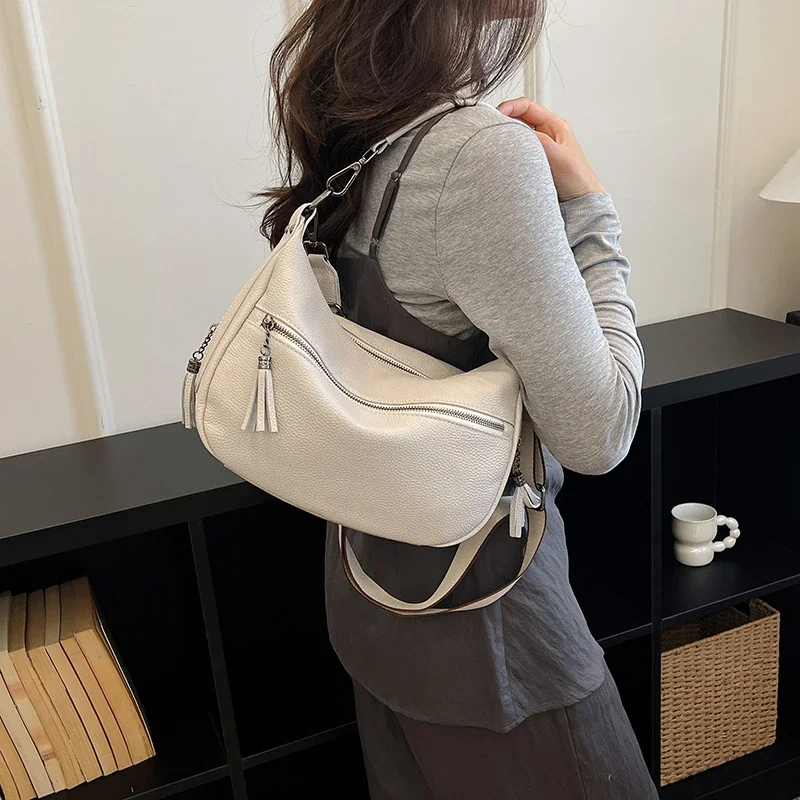 Echtes Leder Hochwertige Damen-Tragetasche Designer-Umhängetasche Retro Casual Damen-Schulter-Messenger-Handtaschen 2026 – Detail 33