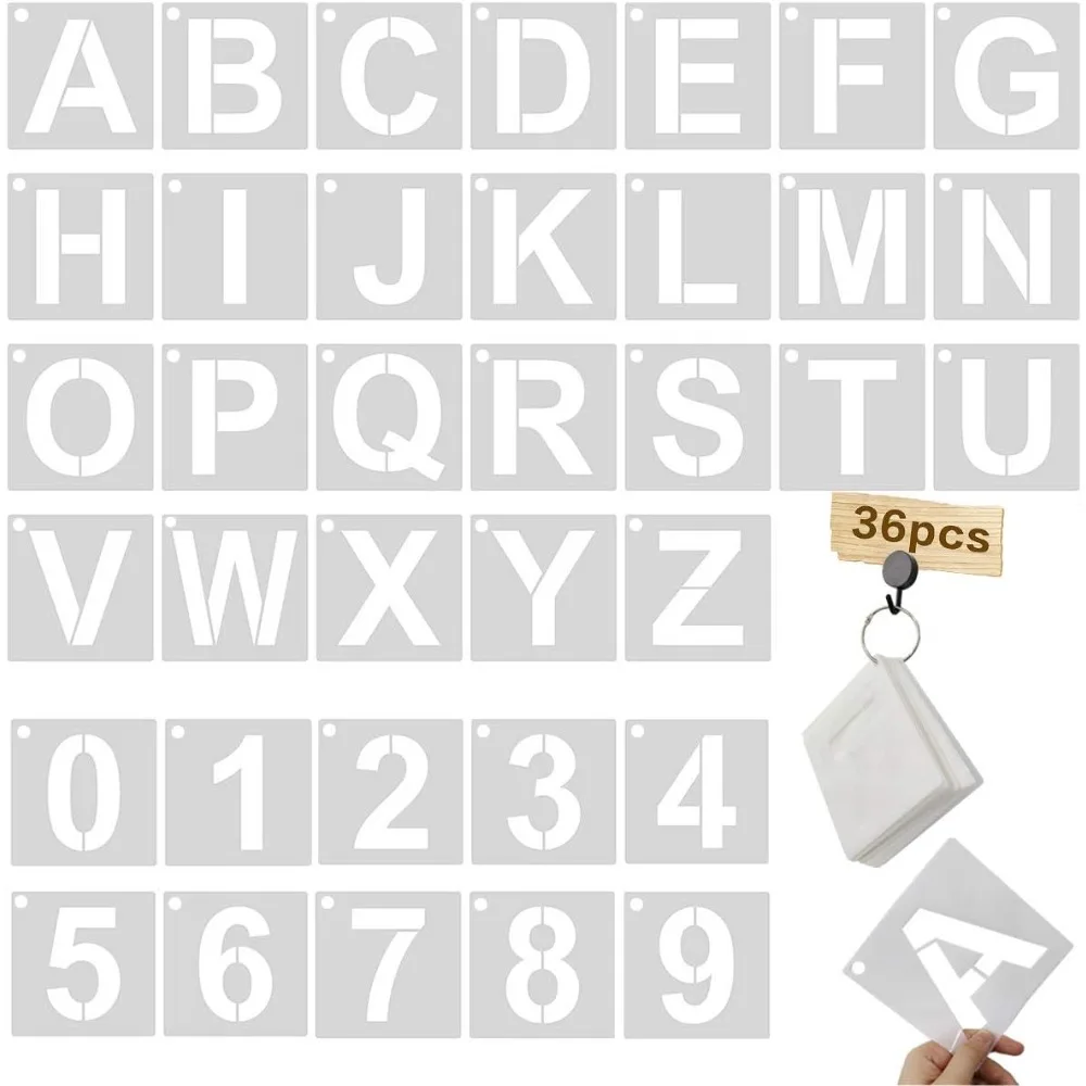 Reusable plastic letter and number formwork set for wood, walls, fabric, rocks, chalkboards, signage