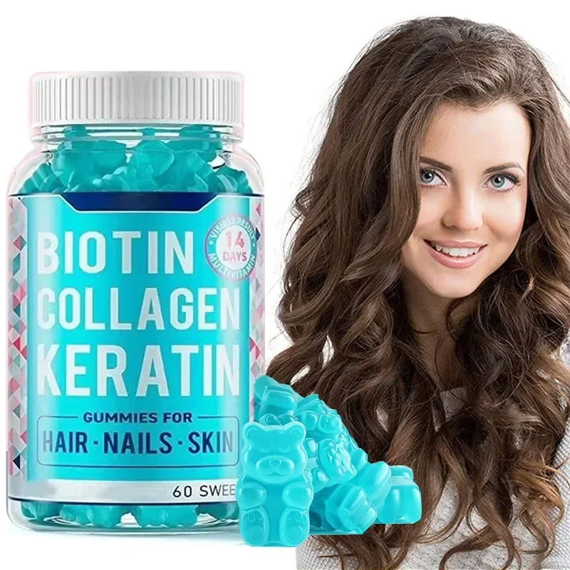 Biotin hair softens vitamin gum to keep hair strength and luster and improve skin, hair and nail health.