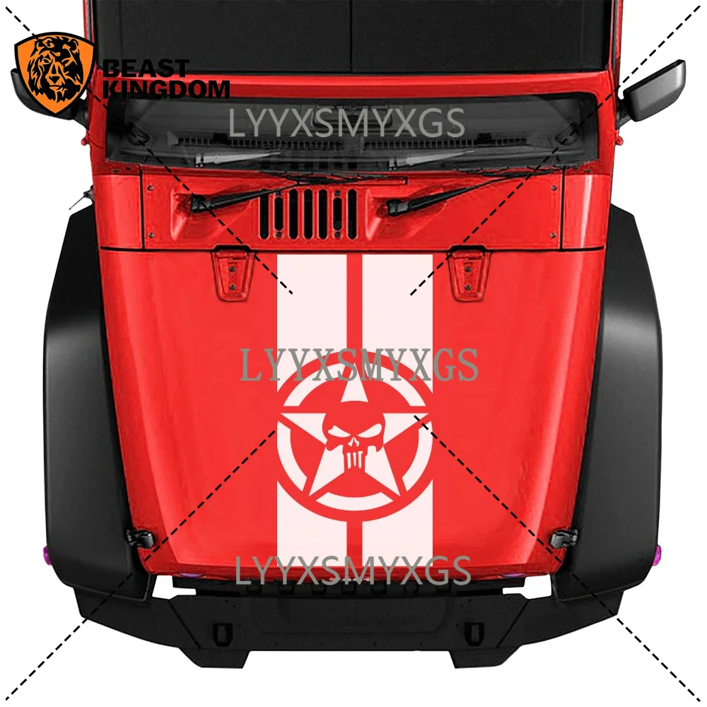 Personality and Creativity Skull Army Star Car Stickers Waterproof Sunscreen Vinyl Decal PVC Wholesale Car Decoration