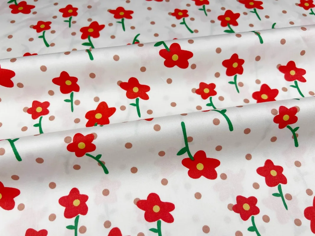 Strawberry Small Flower Cotton Twill Printed Cloth Bedding Handmade Tablecloth Decoration DIY Fabric