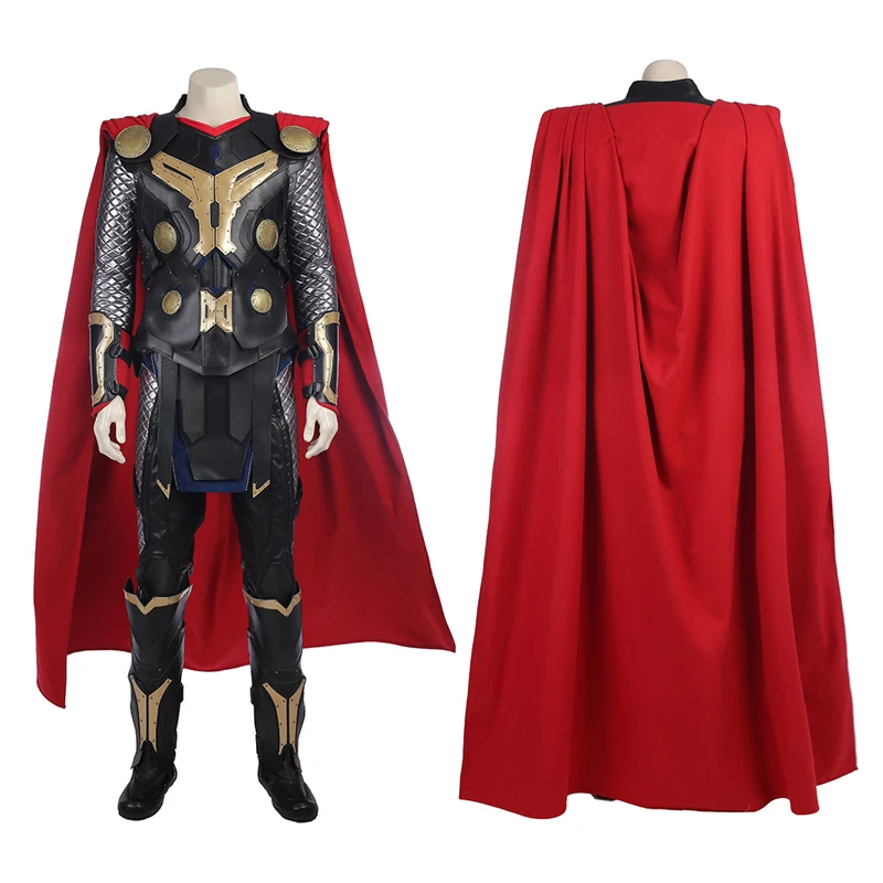 Movie Age of Ultron Cosplay Halloween Carnival Party God Of Thunder Costume Odinson Outfit Fancy Uniform With Vest Boots