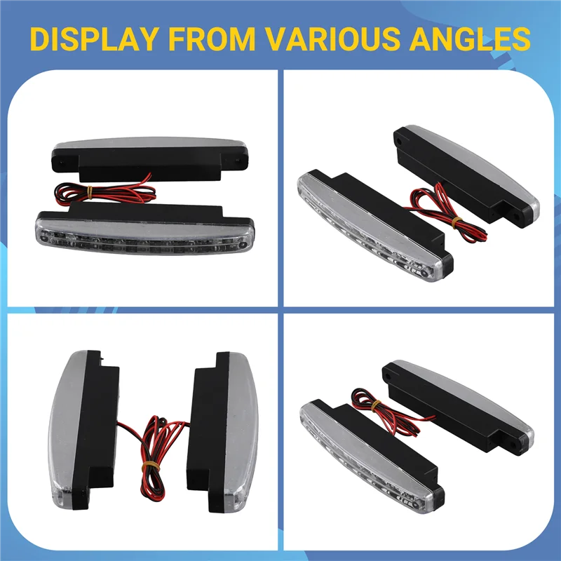 

Premium Newest 2Pcs High Quality Super White 8 LED Daytime Running Lights 12V DC Headlight Universal Parking Lamp 12V