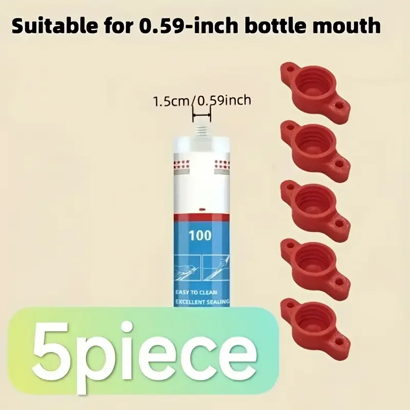 5pcs Leak-Proof Plastic Caps, Reusable Covers to Prevent Drying for Silicone, Glue & Sealant Tubes