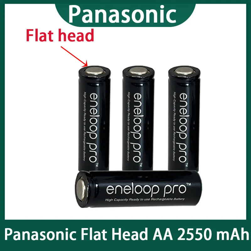 Panasonic enelope original batterie pro flacher kopf aa 2550mah 1,2 v ni-mh kamera taschenlampe spielzeug vorgeladene wiederauf ladbare batterie