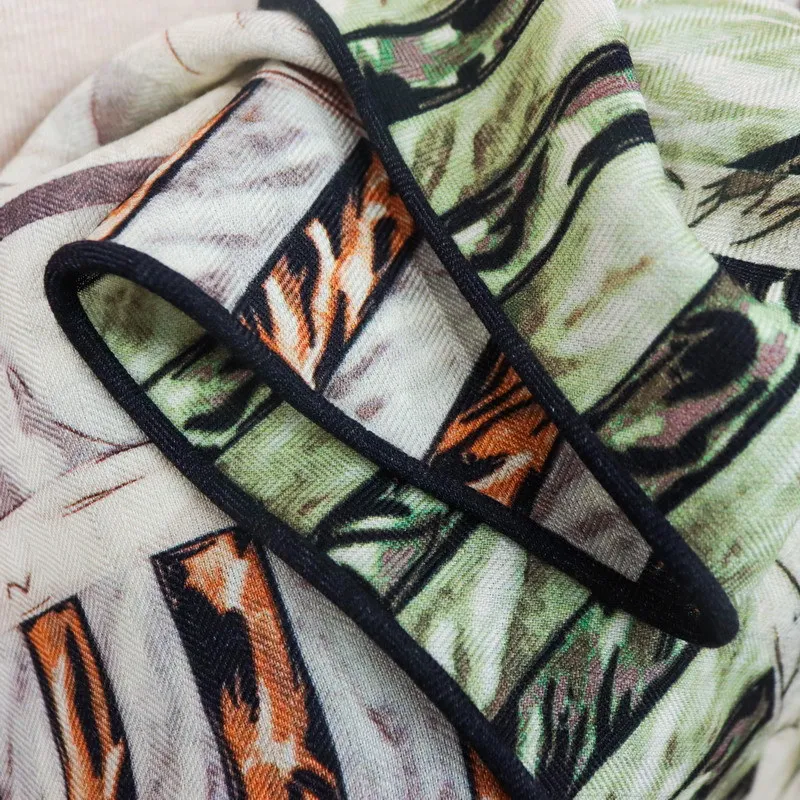 Winsleter-Women 30%Silk 70%Wool Elegant Scarf, 125*125*190CM Double Sided Print, Mom Gifts Casual Scarves, 2025 Autumn A58841CC