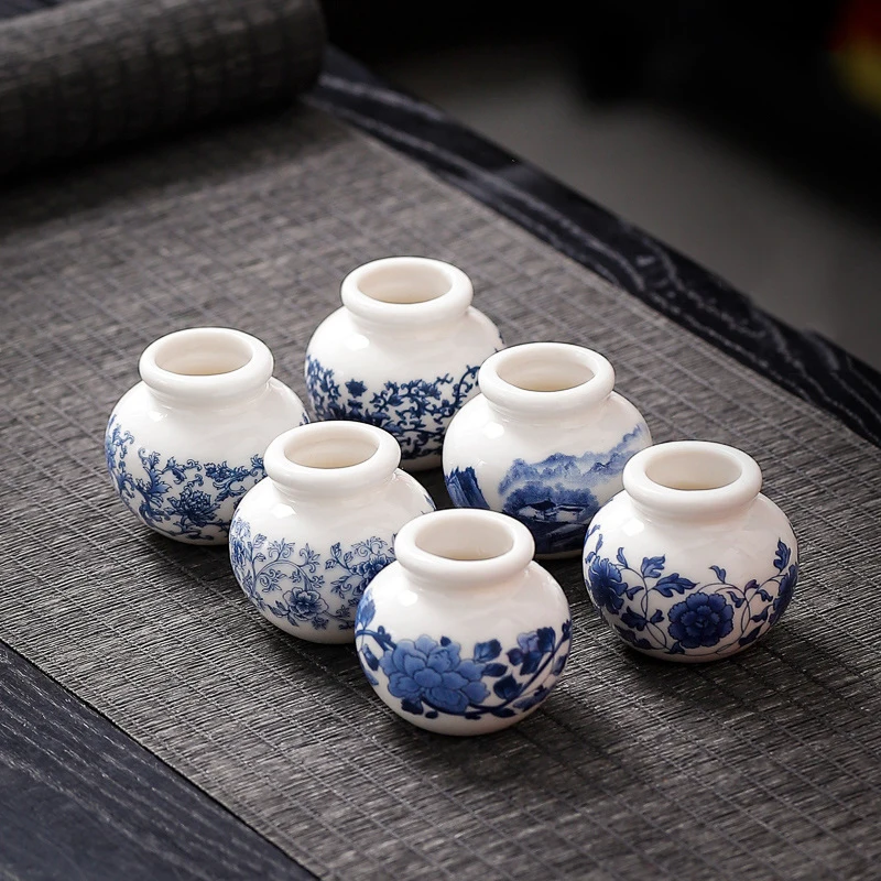 Mini Vase Blue And White Thin Bodied Porcelain Flower Vases Home Shelf Bedroom Living Room Ceramic Table Ornaments Vase