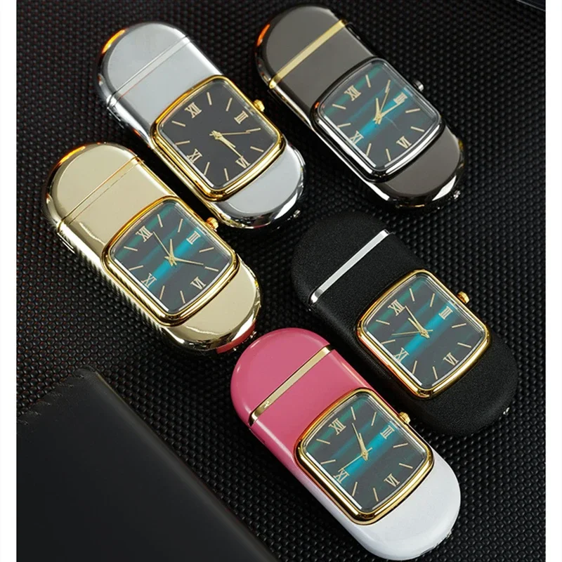 New Metal Watch Inflatable Lighter Windproof Jet Portable Multi Functional Cigar Lighter Smoking Accessories Men\'s Small Tools