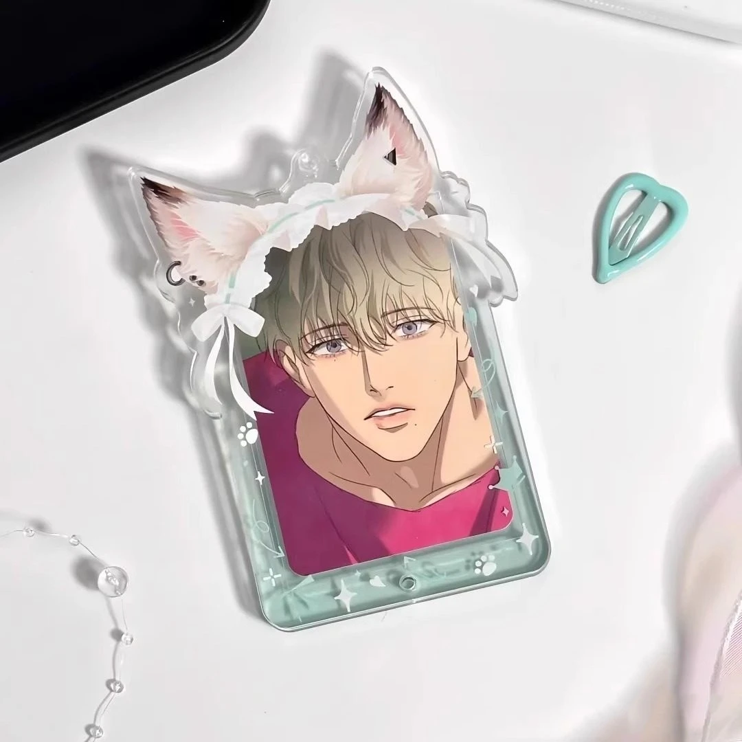 Cute Animal Ears Card Holder Lightweight Kpop Photocard Holder Acrylic Card Holder High-Quality 3 Inch Photocard Case For Bag