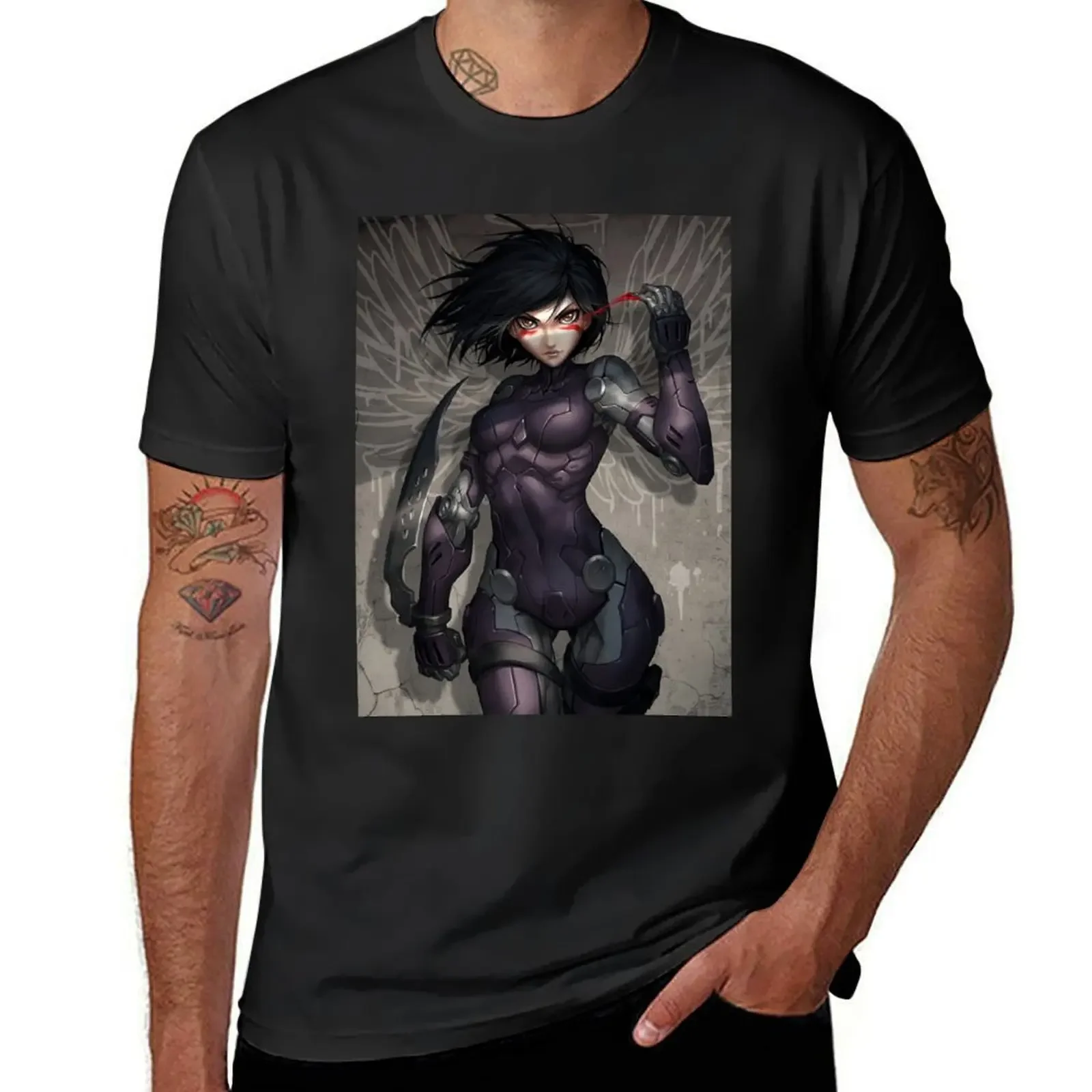 Guunm - Battle Angel :warrior Gally T-Shirt blue archive customizeds blanks shirts men graphic