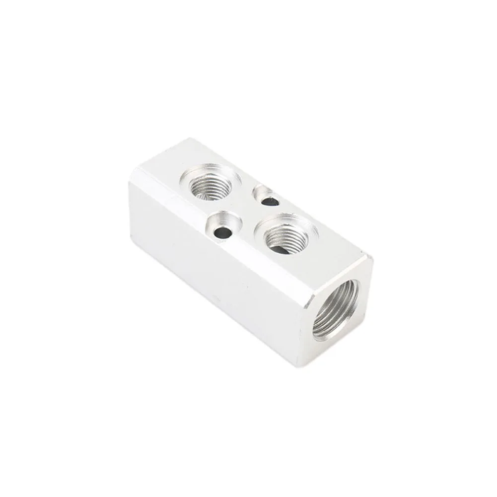 Aluminum Air Hose Inline Manifold Block Splitter G1/4 Threaded Manifold Fitting Ports Air Hose Manifold Blocks Tools Accessories