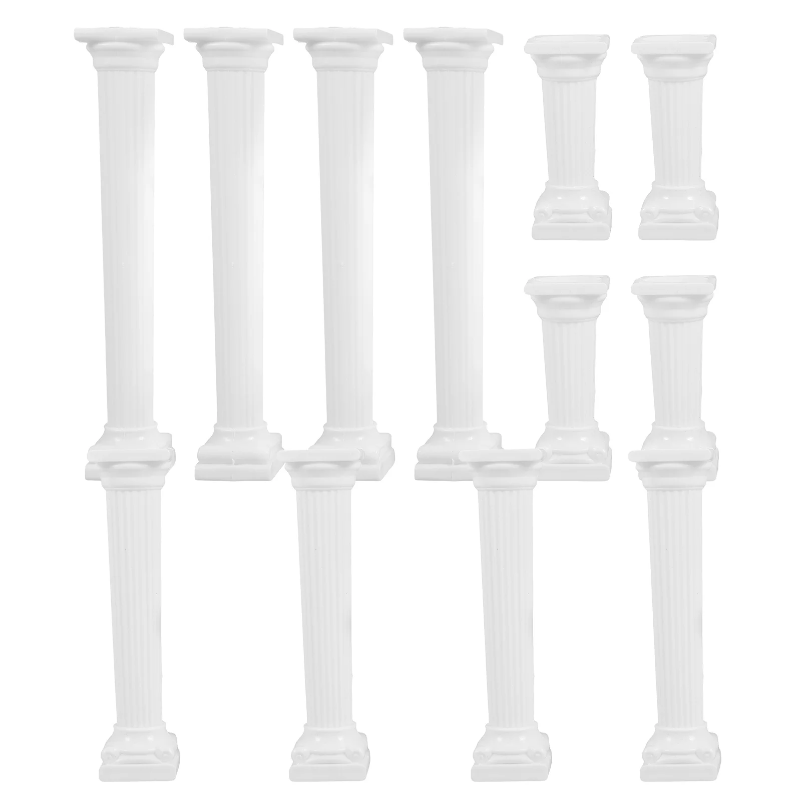 12 Pcs Square Octagonal Roman Column Shooting Props Scene Decoration Architectural Sand Table Miniature Pillar White Ornament