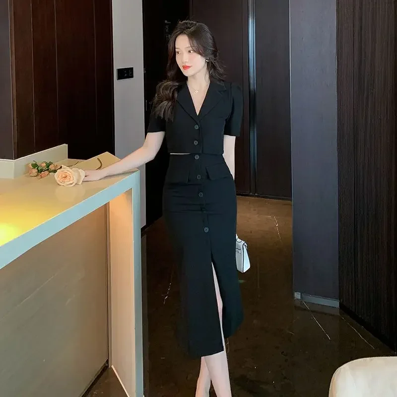 Top and Bottom Elegant Skirt Female Outfits Casual Korean Style The New Function of Matching Promotion Women's Two Piece Set