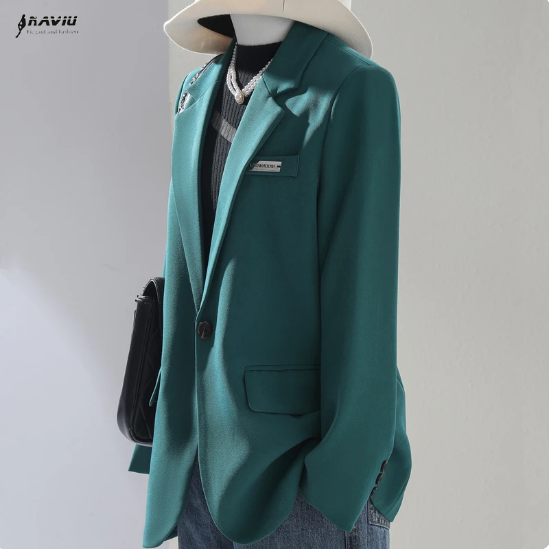 

NAVIU Ladies Suit Coat New Spring Temperament Women Single Breasted Blazer Jacket Long Sleeve Professional Casual Work Outerwear