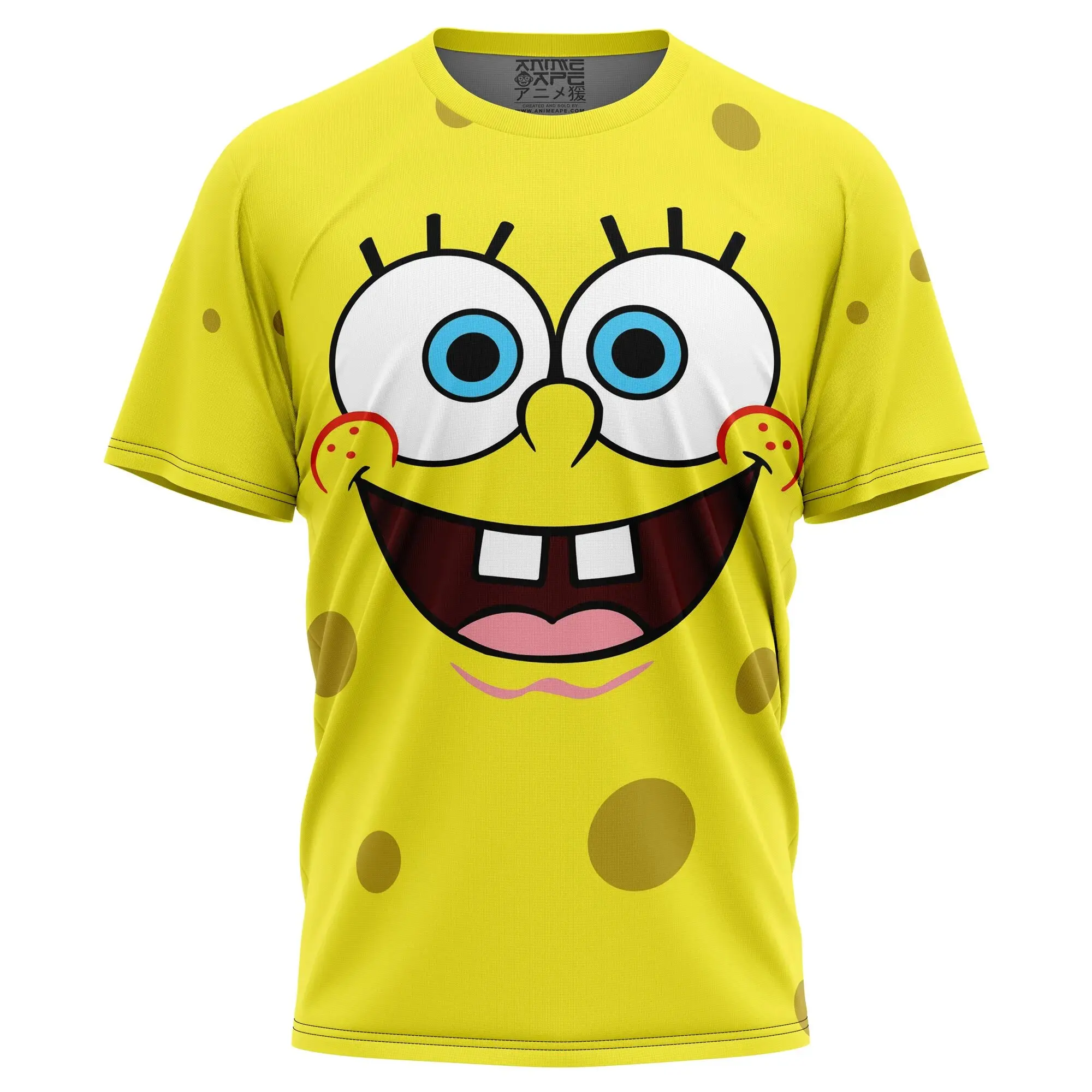 2024 Summer Men\'s 3D Printing SpongeBob SquarePants T-Shirt Children\'s Street Leisure Sports Large Breathable Top