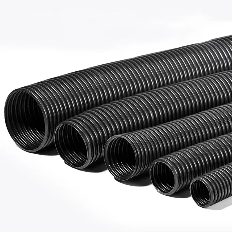 

5/10meters Corrugated hose, plastic threading bellows inner diameter 29mm outer diameter34 black PP flame retardant wire pipe