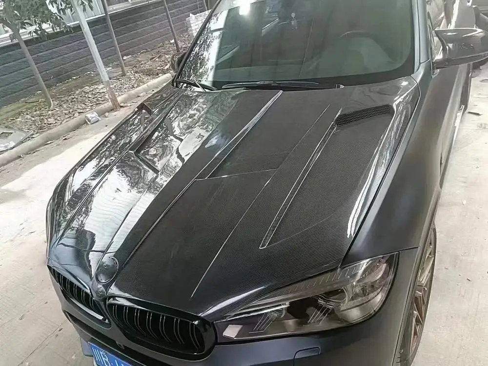 LD نمط ألياف الكربون الجافة محرك بونيه لسيارات BMW X5 X6 X5M X6M 2019 + نماذج G05 G06 F95 F96 استبدال جزء الجسم