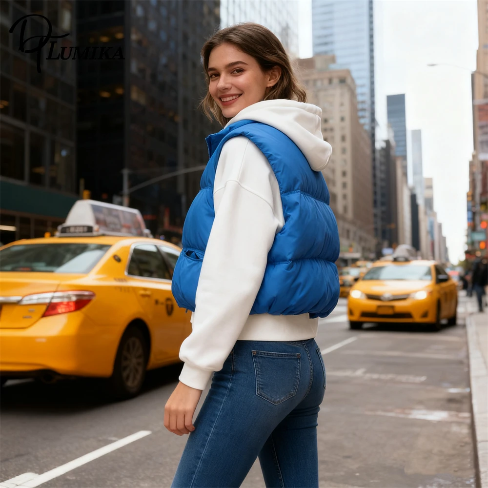 DTLumika جديد الخريف الشتاء أسفل سترة المرأة سترة جولة الرقبة سميكة أسفل سترة أكمام سترة فضفاضة الزي العصري للنساء