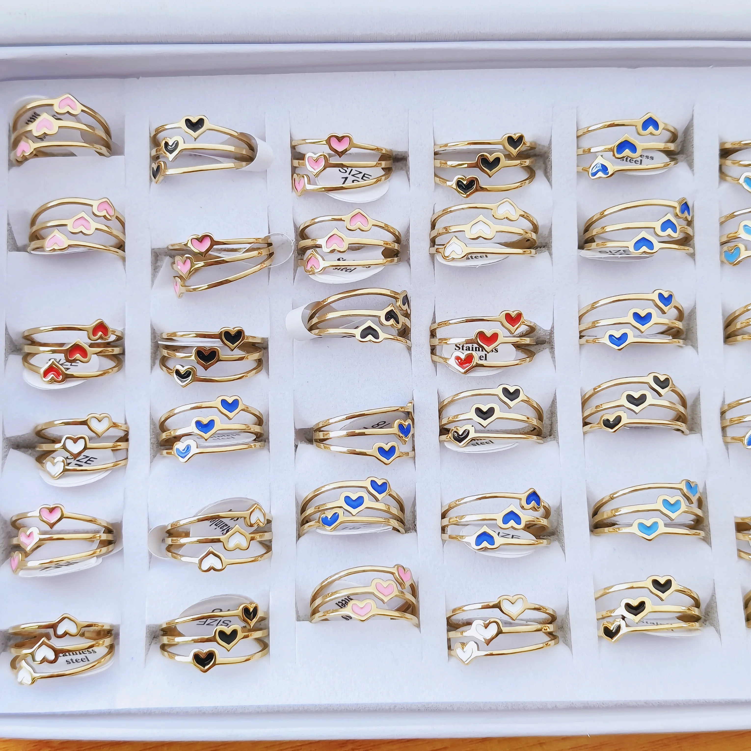 30pcs/Lot Wholesale Stainless Steel Rings For Women Drip Oil Design Love Jewellery Wedding High Quality Gift