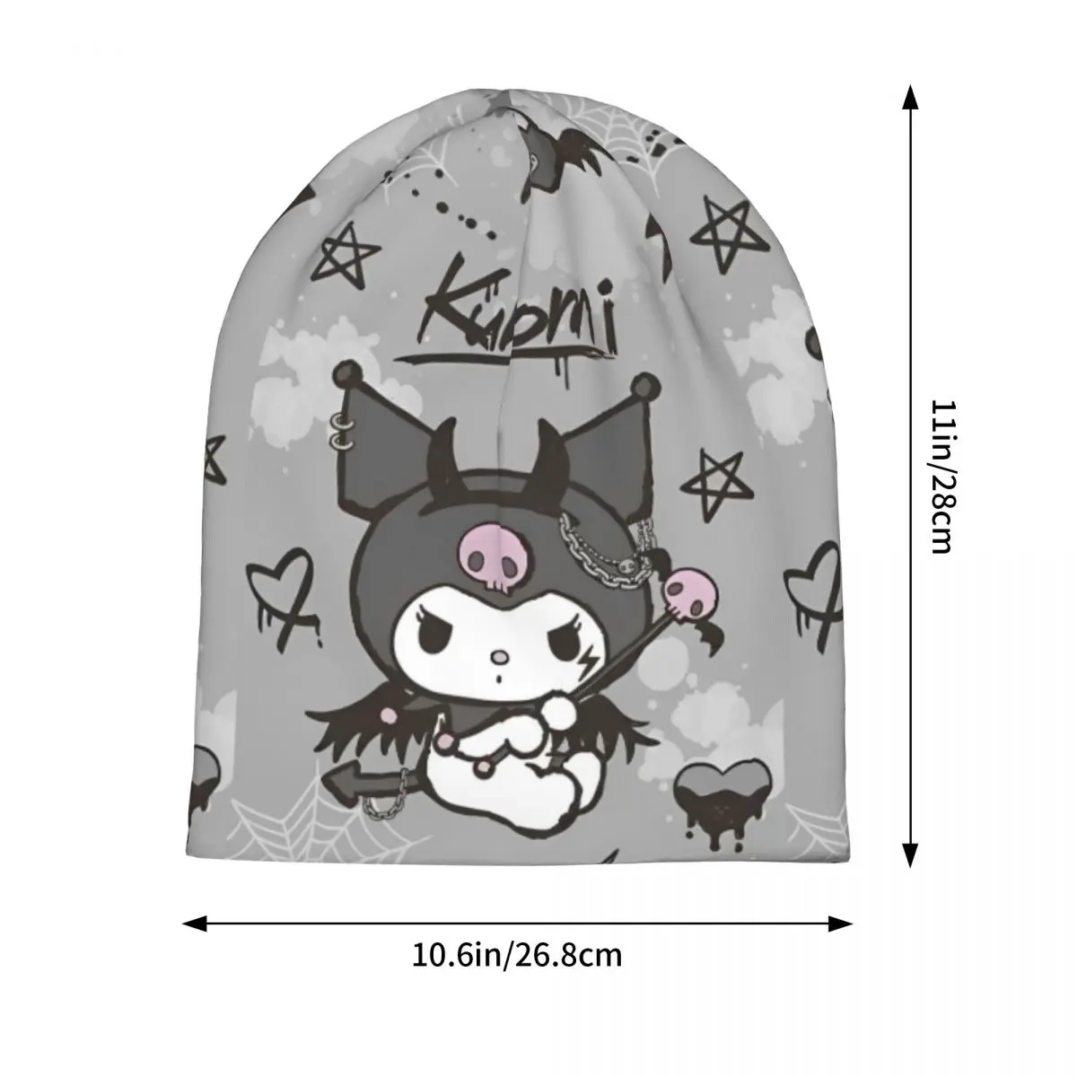 かわいい黒クロミスカルビーニー帽子漫画秋冬男性女性屋外キャップ暖かいデュアルユースボンネット帽子