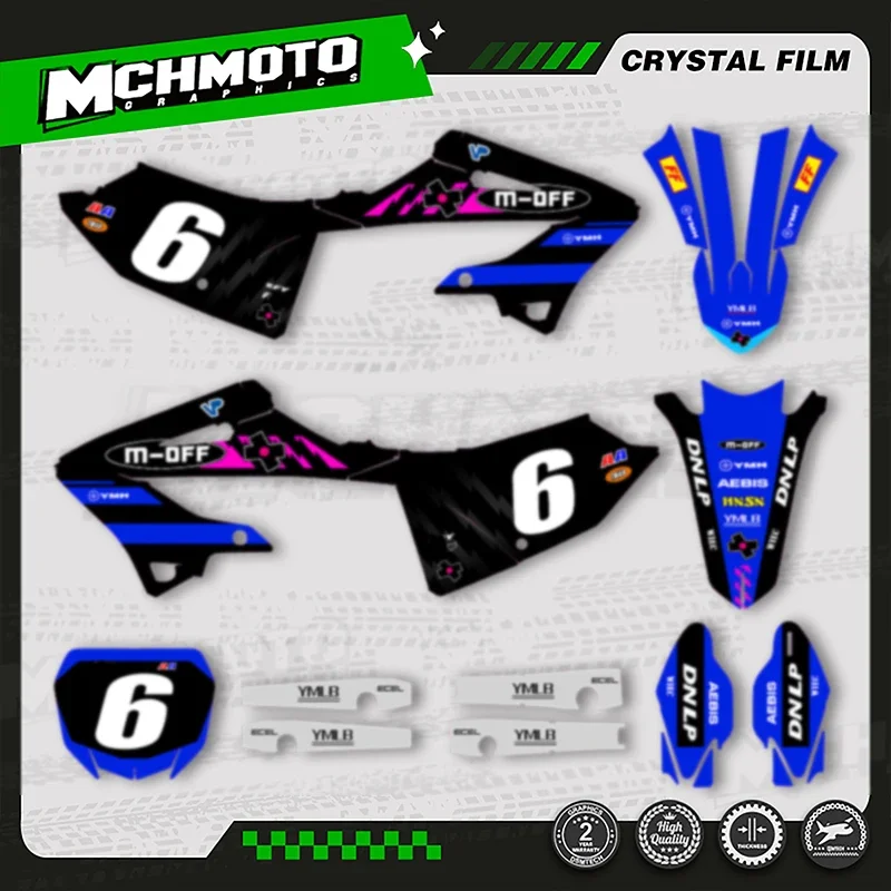 

MCHMFG For YAMAHA YZ125 YZ250 YZ 125 250 2022 2023 2024 Motorcycle Graphics Background Deco Stickers KitsYZ125 YZ250 Y12