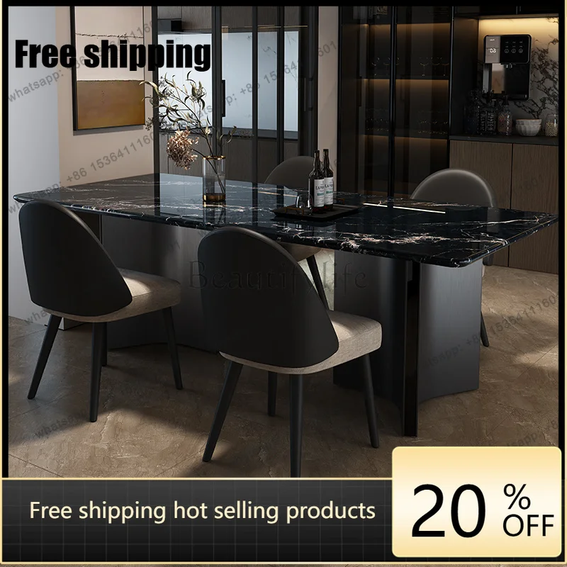 zj.Party Designer Dining Tables Decorations Unique Expandable Black Dining Tables Modern Nordic Mesas Comedor Furniture For Home