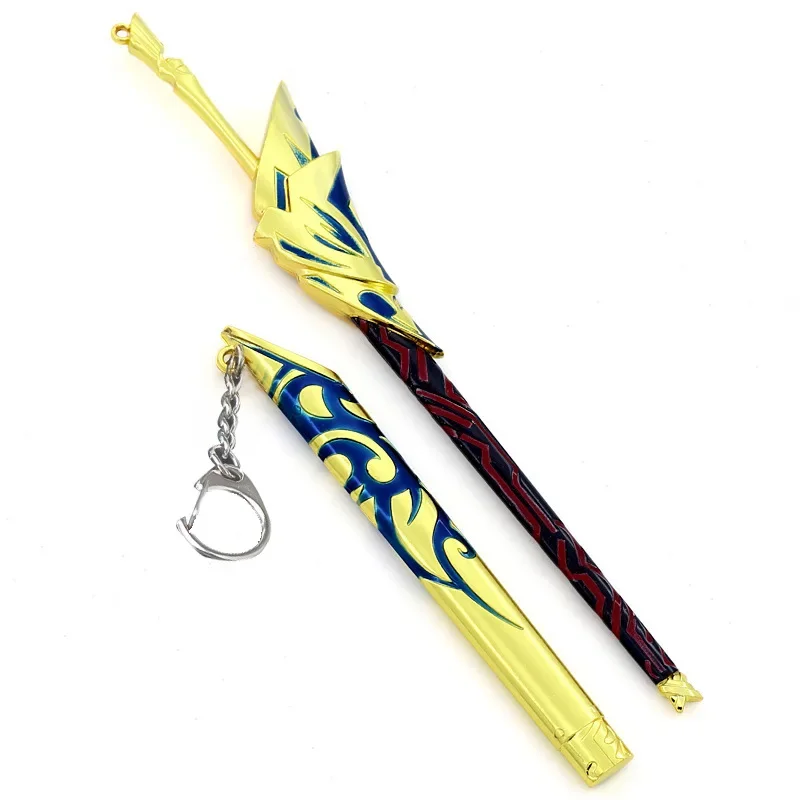Llavero periférico de juego nocturno Fate/Stay de 22cm/8,66 pulgadas, espada samurái con vaina, arma de juguete de Metal, modelo de colección de manualidades, regalos