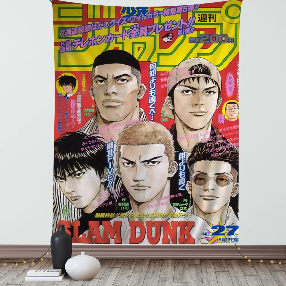 Japan Anime Figure The First Slam Dunk Sports Basketball Tapestry Anime Tapestry Hanging Tarot Hippie Wall Rugs Dorm Wall