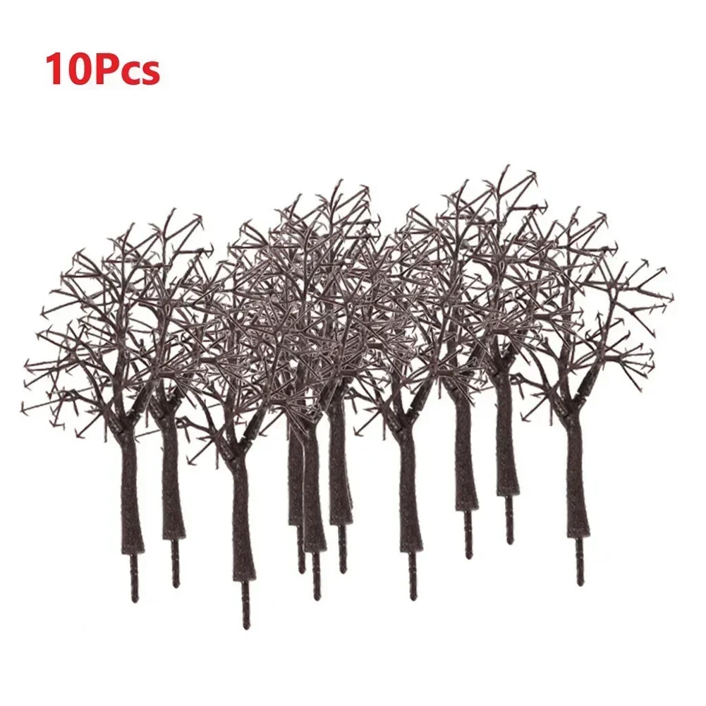 10Pcs Model Tree Winter Trees Withered Tree 11CM Layout Train Railway Model Tree Plastic  3D Landscape Artificial Miniature Tree