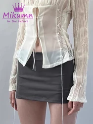 Mikumn Harajuku Y2k gonne corte Casual tinta unita coreano Chic Streetwear donna vita bassa Slim All-match minigonna Sexy