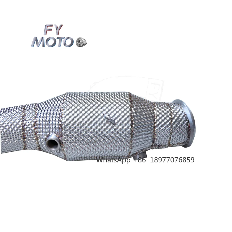 For ALFA Romeo Giulia 2.9T Exhaust Catted Downpipe With Heat Shield