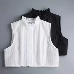 Pure Cotton Waistcoat Style Fake Collar Women Fashion With Autumn Winter And Spring Matching Korean