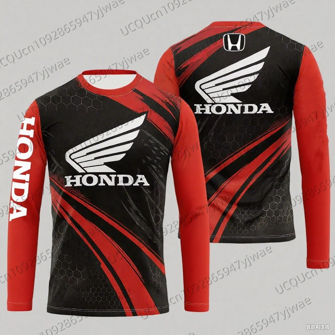 

Брызготованная чернильная печать Мотоциклист Байкер Deportiva Honda Быстросохнущая футболка с длинными рукавами Honda для верховой езды Топы для мужчин и женщин