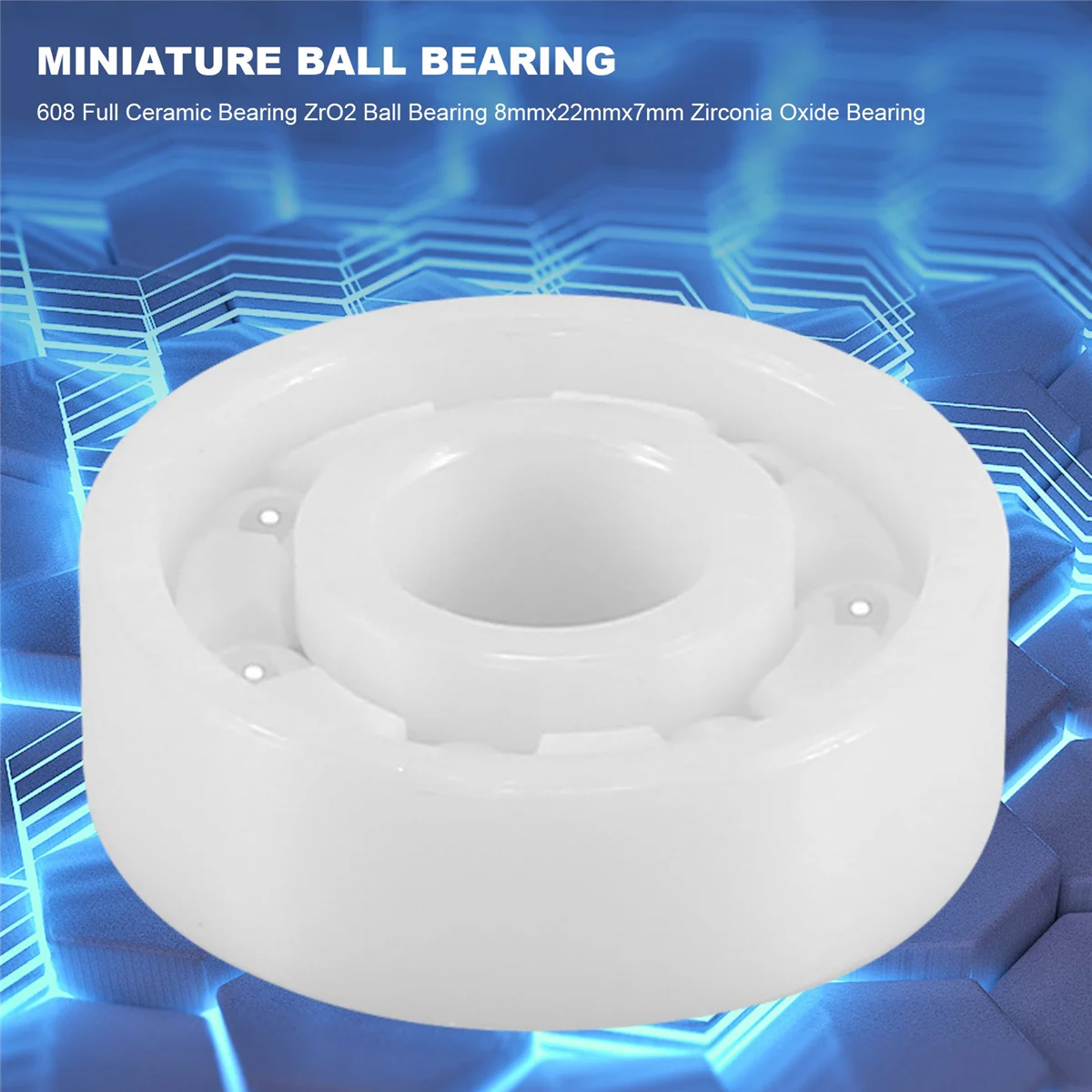 

608 Full Ceramic Bearing ZrO2 Ball Bearing 8mmx22mmx7mm Zirconia Oxide BearingJAS