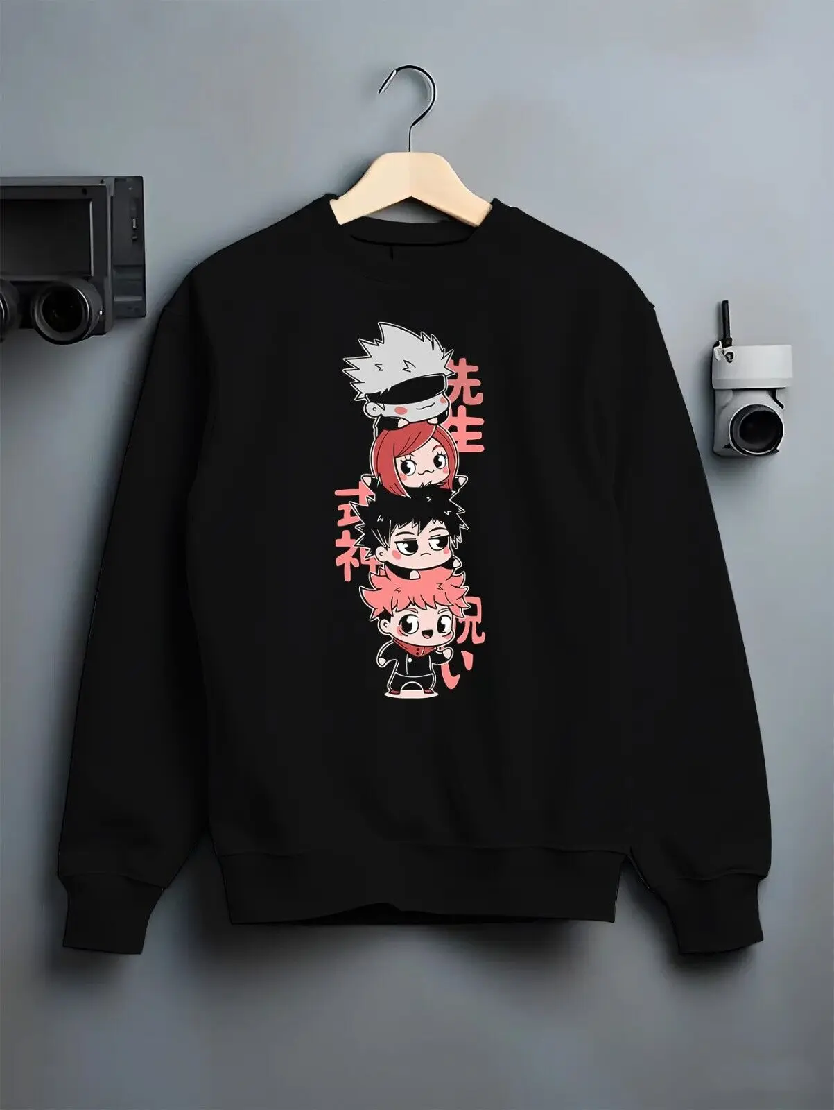 Camiseta com capuz fofo Chibi Gojo, Megumi, Yuji, Nobara Jujutsu Kaisen Anime Premium