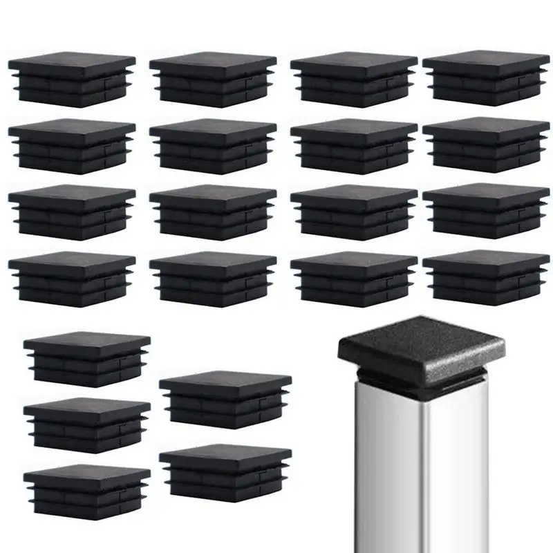 Square End Caps Tubing Plug End Inserts Chair Glide Finishing Plugs Fence Post Pipe Caps Cover Chair Leg Caps For Floor