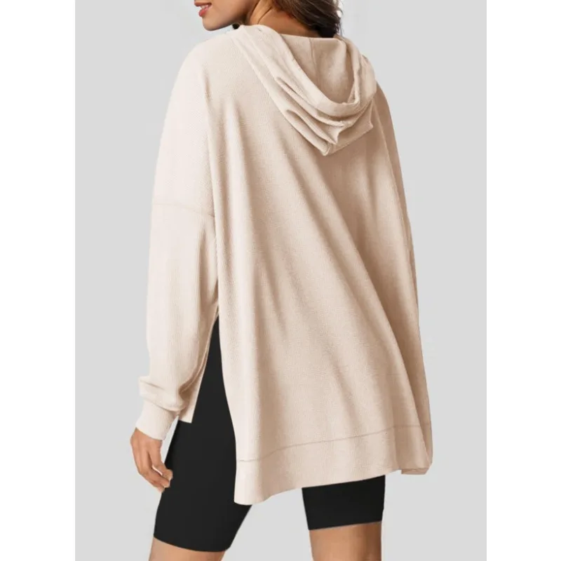 Autumn Winter Women'S Loose Casual Hoodies Pockets Normcore Tops Sporty Solid Pullover Drawstringlong Sleeve Hooded Sweatshirt