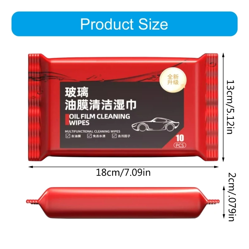 2025 New Car Windshield Glass Cleaning Wipes Night Use Streak Frees Oil Film Remover High Efficiency Glass Oil Film Removal