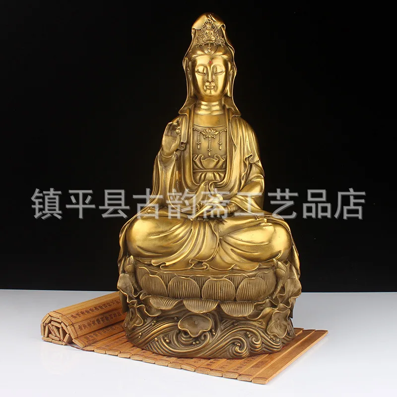 Guyunzhai brass water lilies Nanwu Guanyin Bodhisattva copper Kwan-yin crafts ornaments