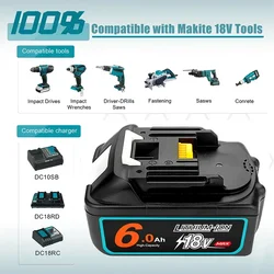 18V Battery 6Ah Makita With LED lithium ion replacement LXT BL1860B BL1860 BL1850 Makita rechargeable power tool battery BL1890