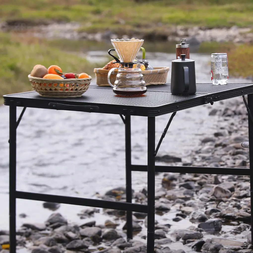 Aluminum Alloy Height Adjustable Camping Table Anti-corrosion Impact-resistant Non-deformable