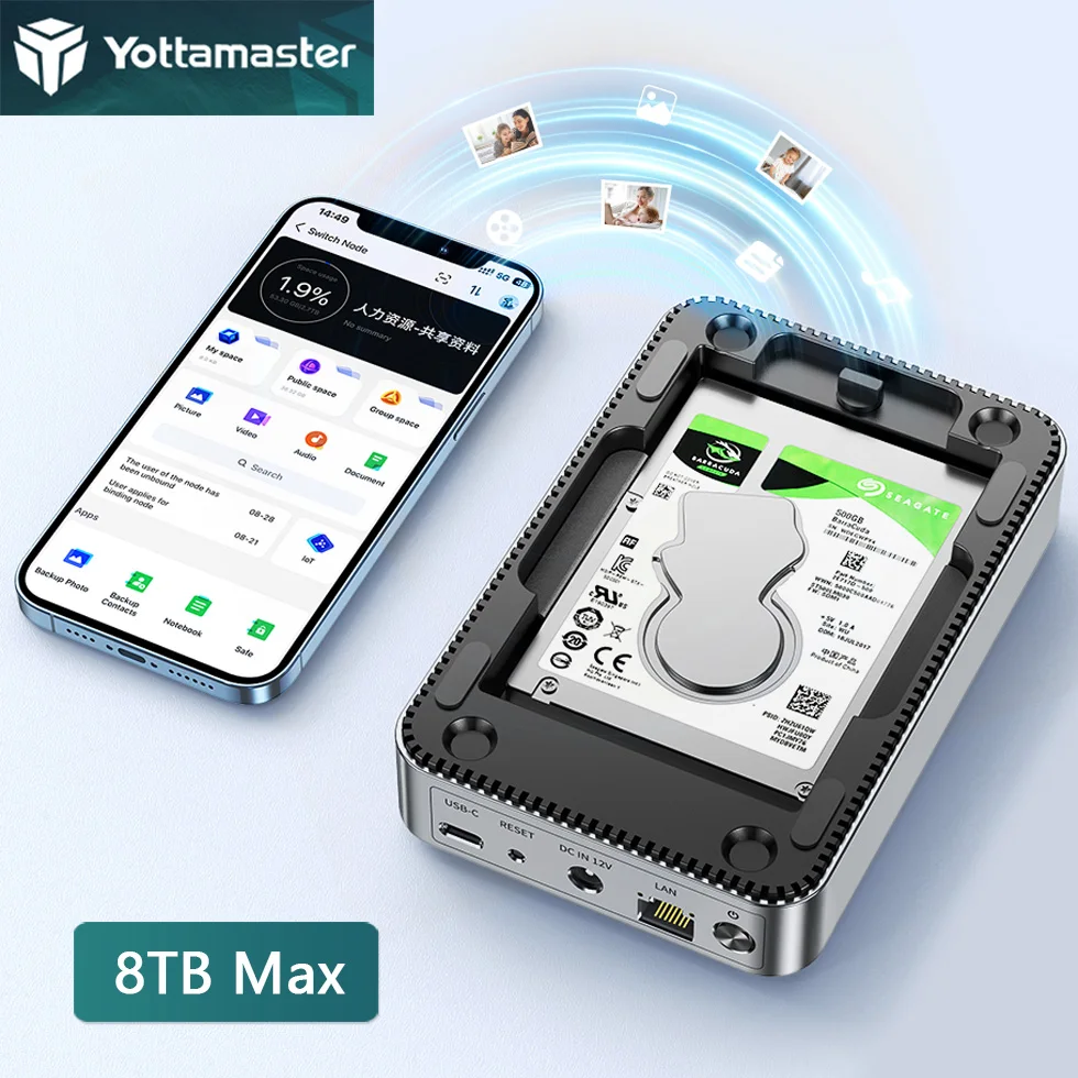 Yottamaster Wireless NAS SATA SSD HDD Enclosure 2.5