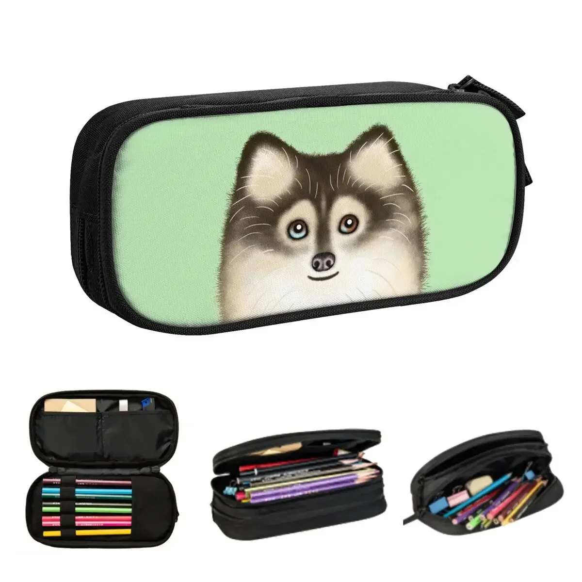 

Spitz Pomeranian Dog Pencil Cases Big Capacity Pen Bags Pen Box Pencil Pouch For Boys Girls Students Stationery School Office