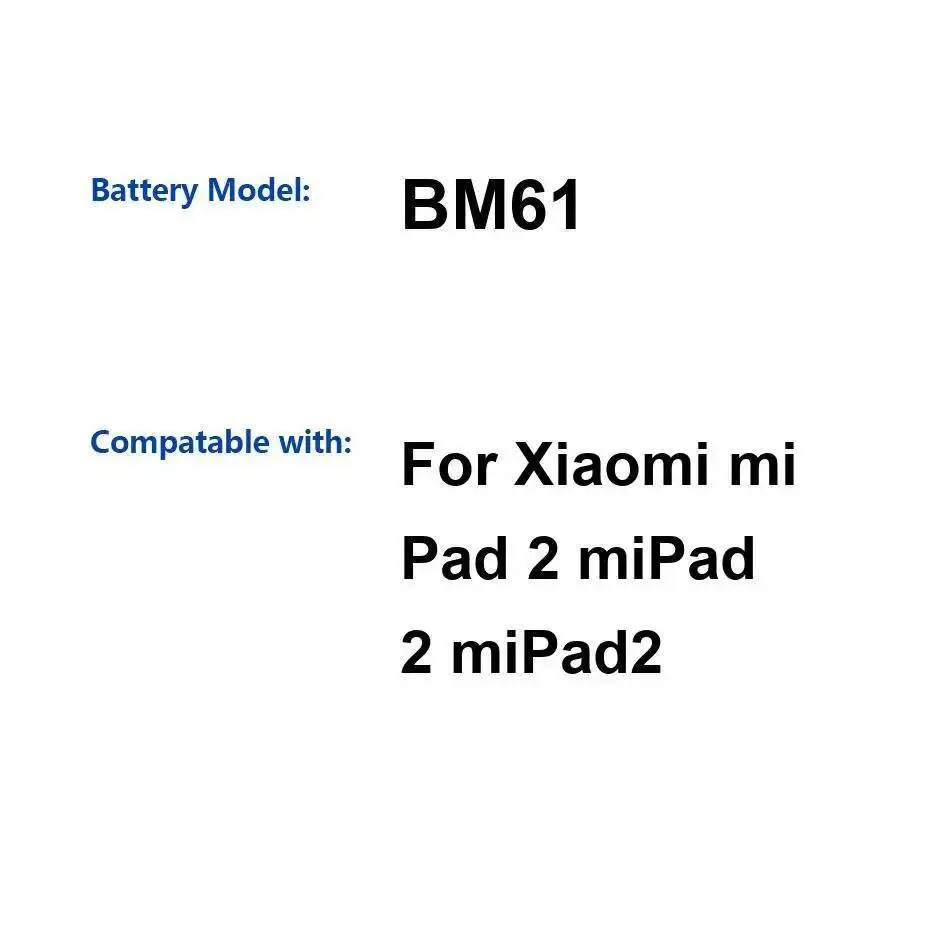 

6010 мАч BM61 Батарея для планшета Надежная замена для Xiaomi Mipad 2